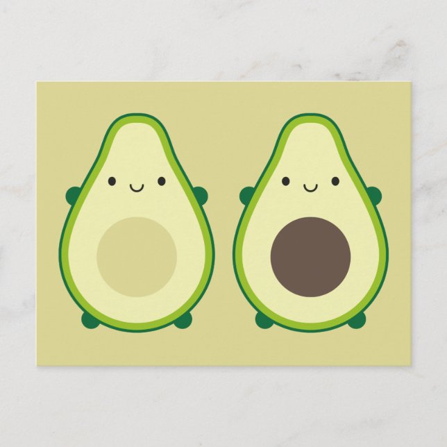 Carte Postale Kawaii Avocado (Devant)