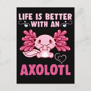 Carte Postale Kawaii Axolotl Amphibien