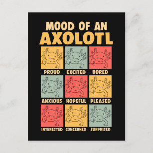 Carte Postale Kawaii Axolotl Mood Amphibian Plaisanterie