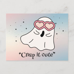Carte Postale Kawaii boo, joli halloween éffrayant