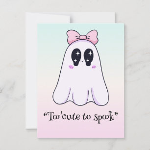 Carte Postale Kawaii boo, joli halloween éffrayant