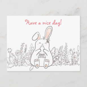 Carte Postale Kawaii Bunny/Have A Nice Day