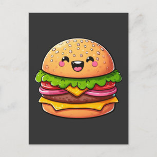 Carte Postale Kawaii Burger Delight