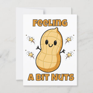 Carte Postale Kawaii Cacahuète Heureux - Se Sentir Un Peu Fous