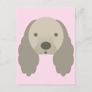 CARTE POSTALE KAWAII COCKER SPANIEL DOGGIE TRÈS DOUX CHIEN