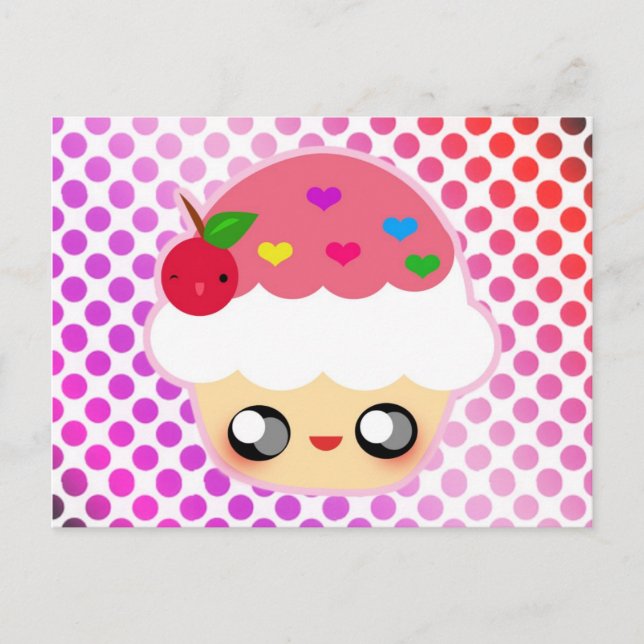 Carte Postale Kawaii Cupcake (Devant)
