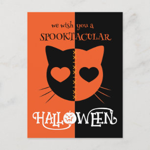 Carte Postale Kawaii Déplaisant Cute Cat Spooktacular Halloween