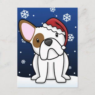 Carte postale Kawaii French Bulldog Christmas (Bla