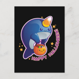 Carte Postale Kawaii Halloween Narwhal