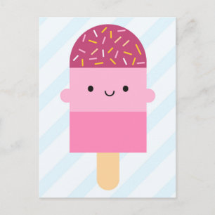 Carte Postale Kawaii Ice Lolly / Popsicle