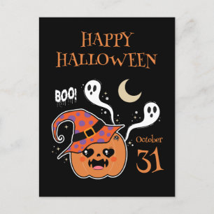 Carte Postale Kawaii Jack O' Lantern Déplaisant