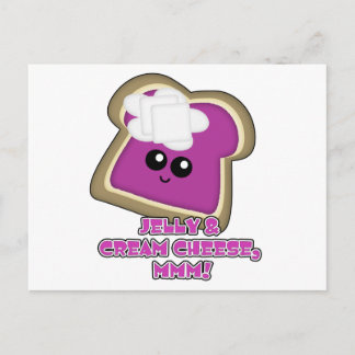 Carte Postale Kawaii Jelly et Fromage à la crème Toast
