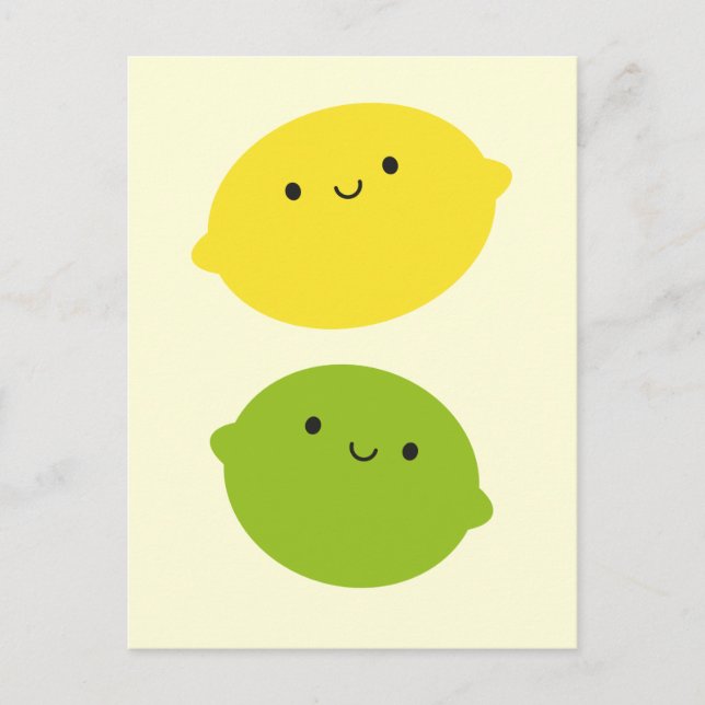 Carte Postale Kawaii Lemon & Lime (Devant)
