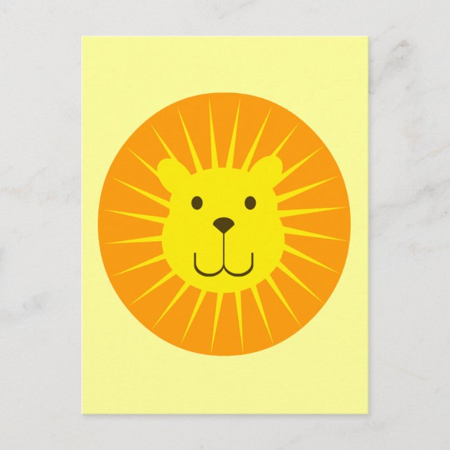 CARTE POSTALE KAWAII LION SOLEIL SWEETY (Devant)