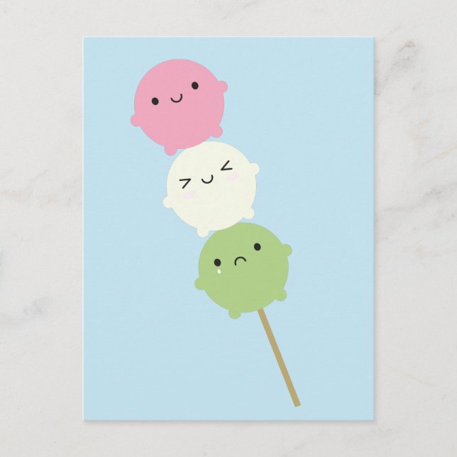 Carte Postale Kawaii Mochi Dango (Devant)