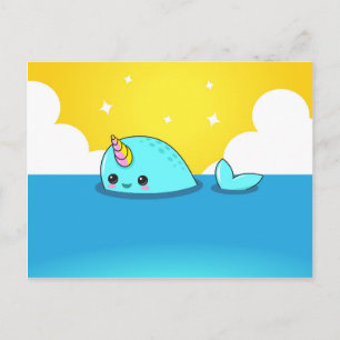 Carte Postale Kawaii Narwhal