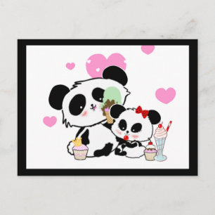 Carte Postale Kawaii Panda Ours Mignonne Drôle Noms Cadeaux
