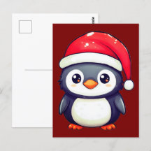 Kawaii Penguin Portant un chapeau de Père Noël cos