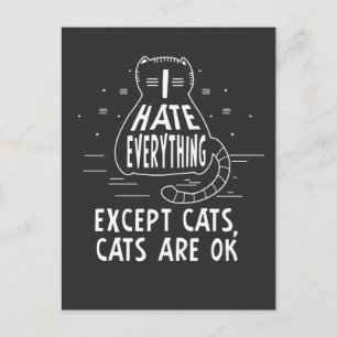 Carte Postale Kawaii Punk Chat Tout Hait Sauf Chats Kitty