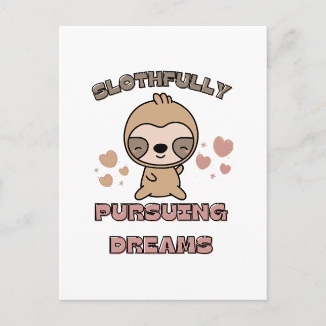 Carte Postale Kawaii Sloth Animal Pun (Devant)