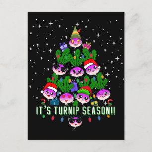 Carte Postale Kawaii Son Turnip Saison Arbre de Noël Drôle