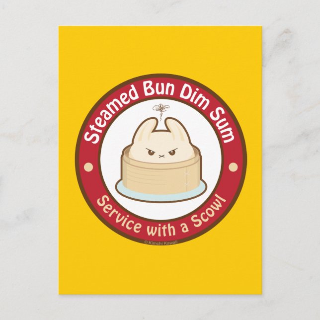 Carte Postale Kawaii vapeur Bun Dim Sum (Devant)