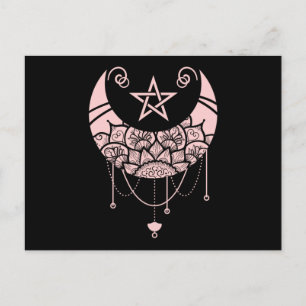 Carte Postale Kawaii Witchy Crescent Pastel Goth Moon