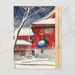 Carte Postale Kawase Hasui Neige à Ueno Kiyomizudo hanga art