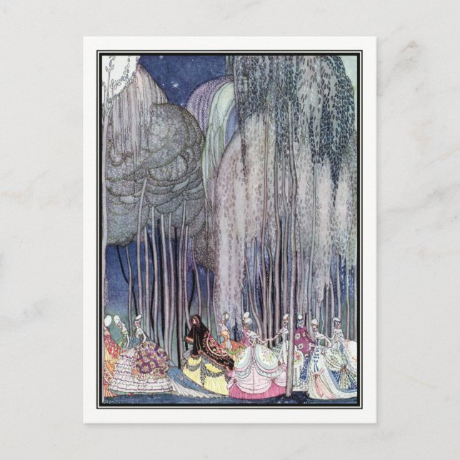 Carte Postale Kay Nielsen - En poudre et en crinoline (Devant)