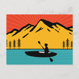 Carte Postale Kayak De Bateau Rétro À Bateau Sur Le Lac Tahoe