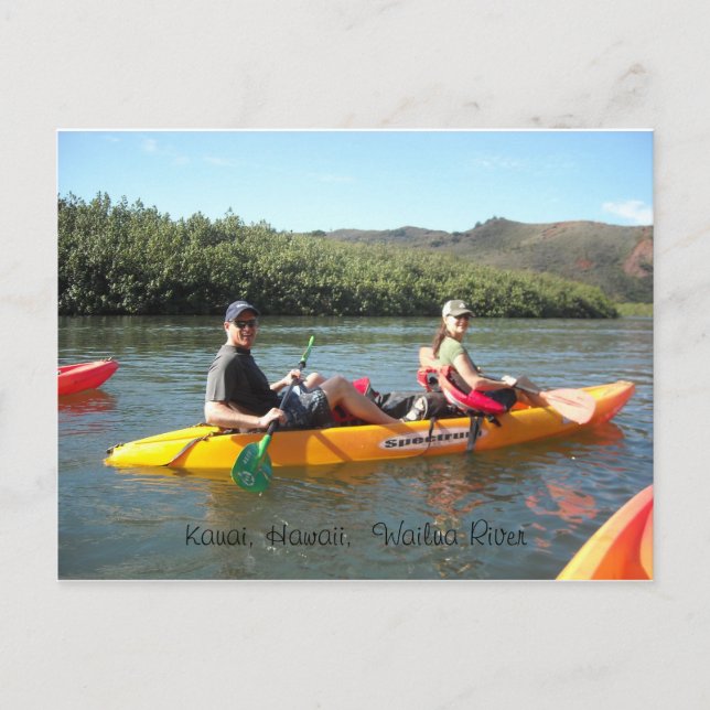 Carte Postale Kayak sur la rivière Wailua (Devant)