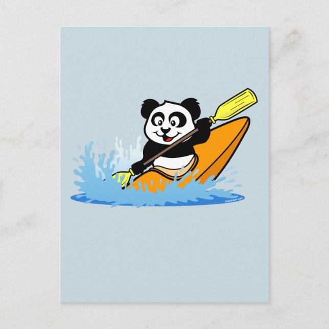 Carte Postale Kayaking Panda (Devant)