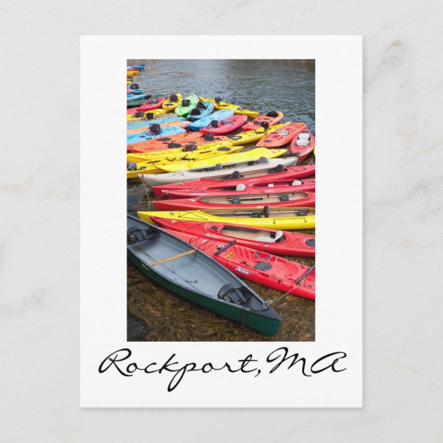 Carte Postale Kayaks à Rockport, MA (Devant)