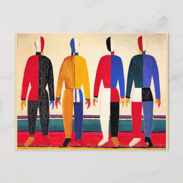 Carte Postale Kazimir Malevich célèbre peinture, Sportsmen (Devant)