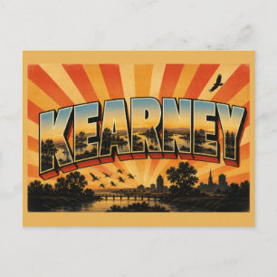 Carte Postale Kearney Nebraska Platte River Peuplier Art