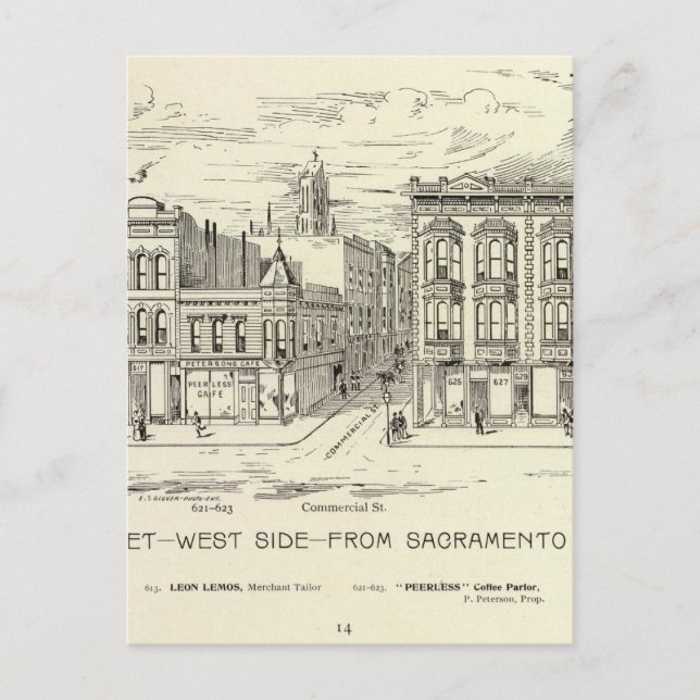 Carte Postale Kearny, Sacramento et Clay West Side (Devant)