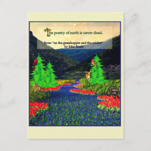 Carte Postale Keats quote nature scene postcard