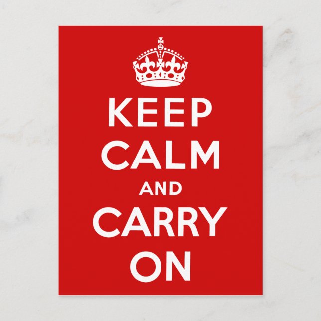 Carte Postale Keep Calm and Carry (Devant)