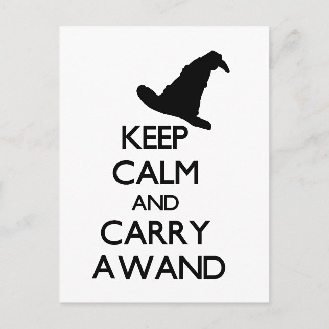 CARTE POSTALE KEEP CALM AND CARRY A WAND (Devant)