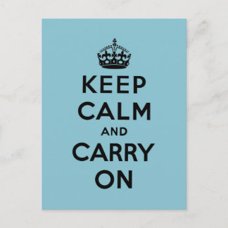 Carte Postale keep calm and carry on original