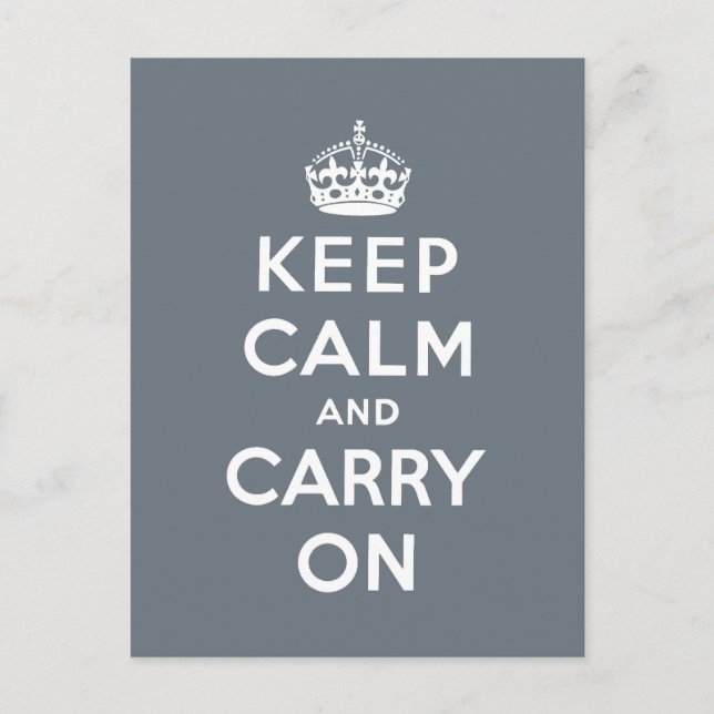 Carte Postale keep calm and carry on original (Devant)