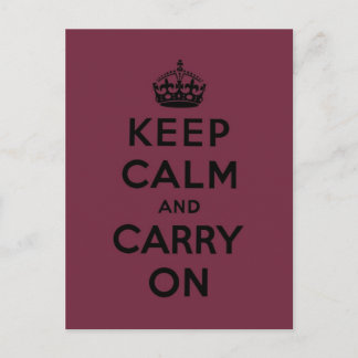 Carte Postale keep calm and carry on original