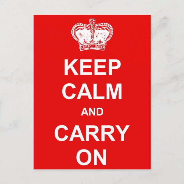 Carte Postale Keep Calm and Carry on Retro Postcard (Devant)