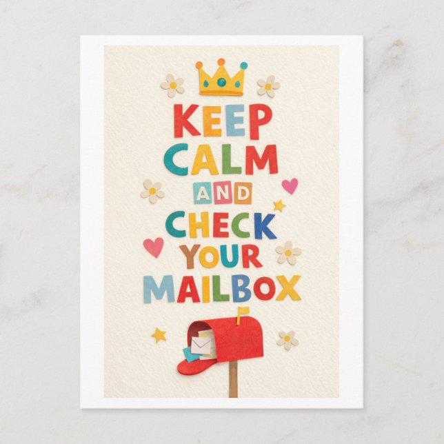 Carte Postale "Keep Calm and Check Your Mailbox" (Devant)