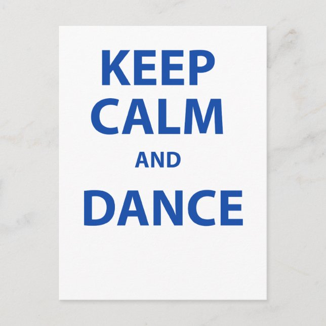 Carte Postale Keep Calm and Dance (Devant)