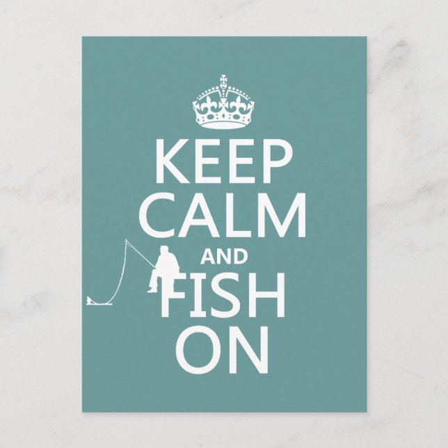 Carte Postale Keep Calm and Fish On (Devant)