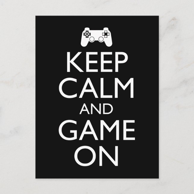 Carte Postale Keep Calm and Game (Devant)