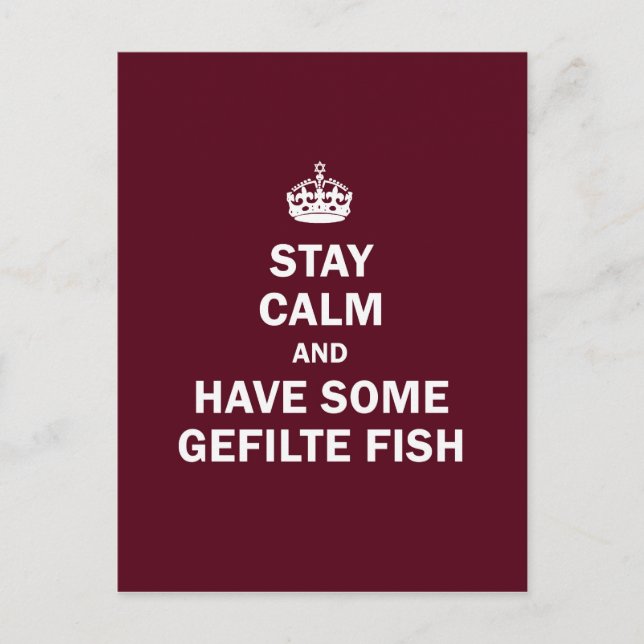 Carte Postale Keep calm and have some Gefilte Fish (Devant)