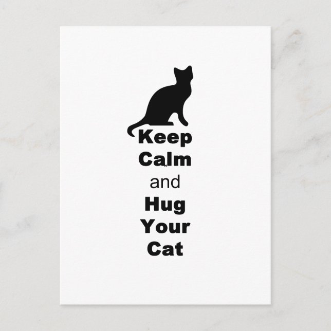 Carte Postale Keep Calm and Hug Your Cat (Devant)