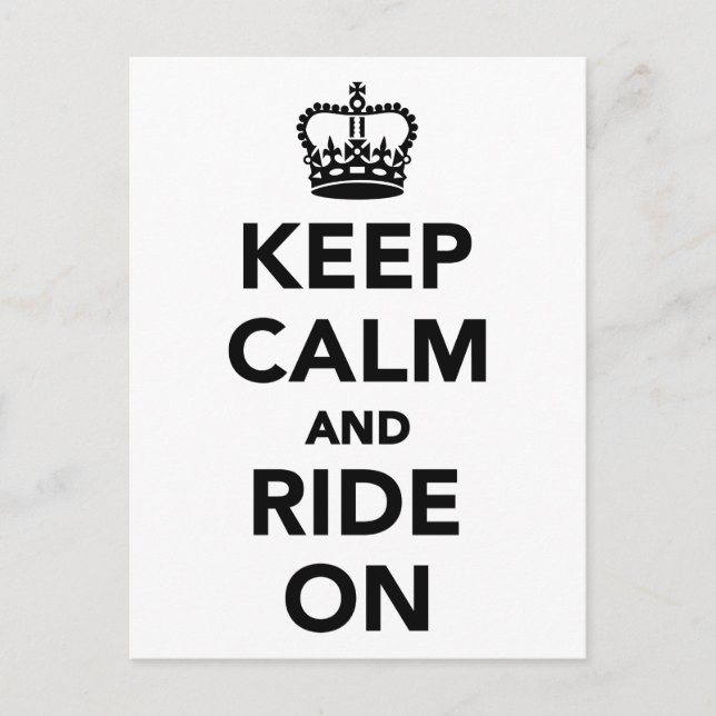 Carte Postale Keep calm and ride (Devant)